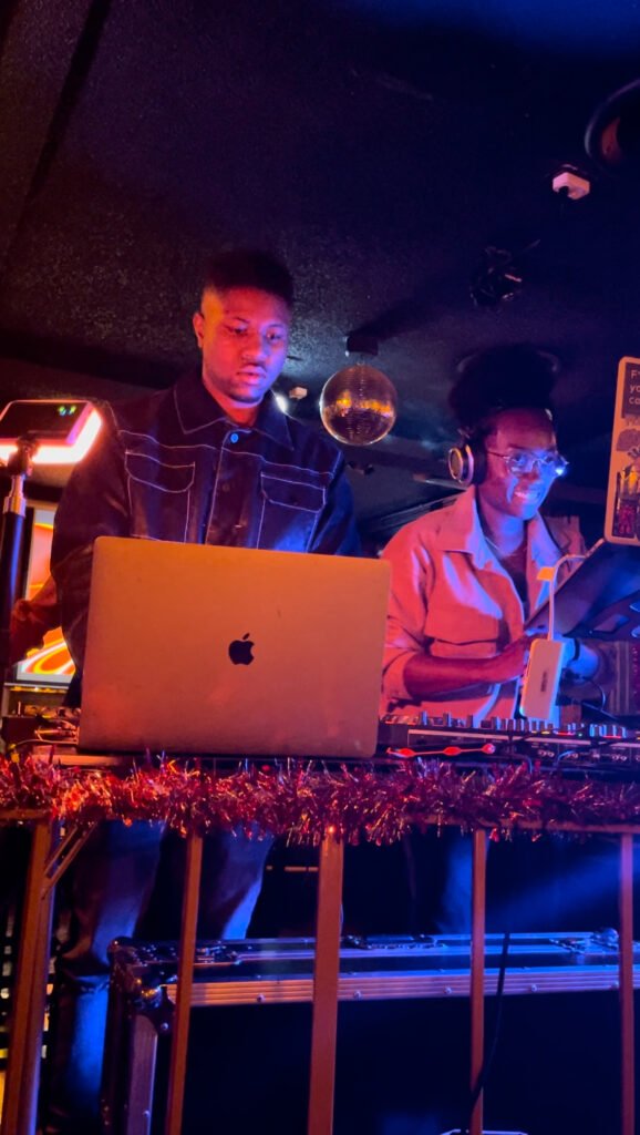 DJ J Carbon performing live in the DJ booth