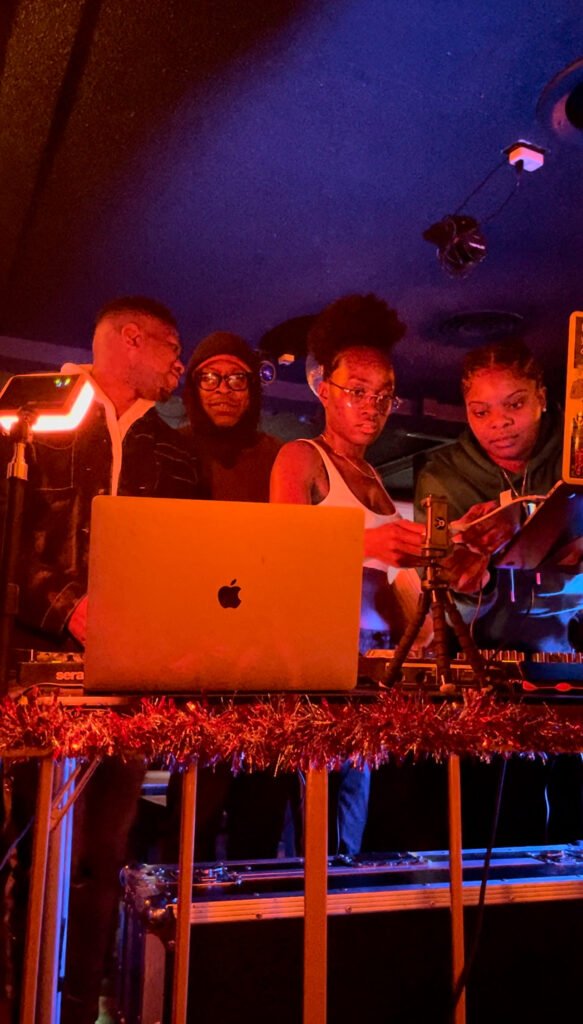 DJ J Carbon performing live in the DJ booth