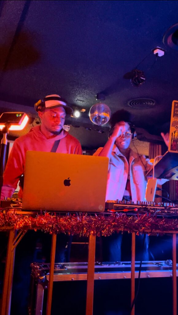 DJ J Carbon performing live in the DJ booth